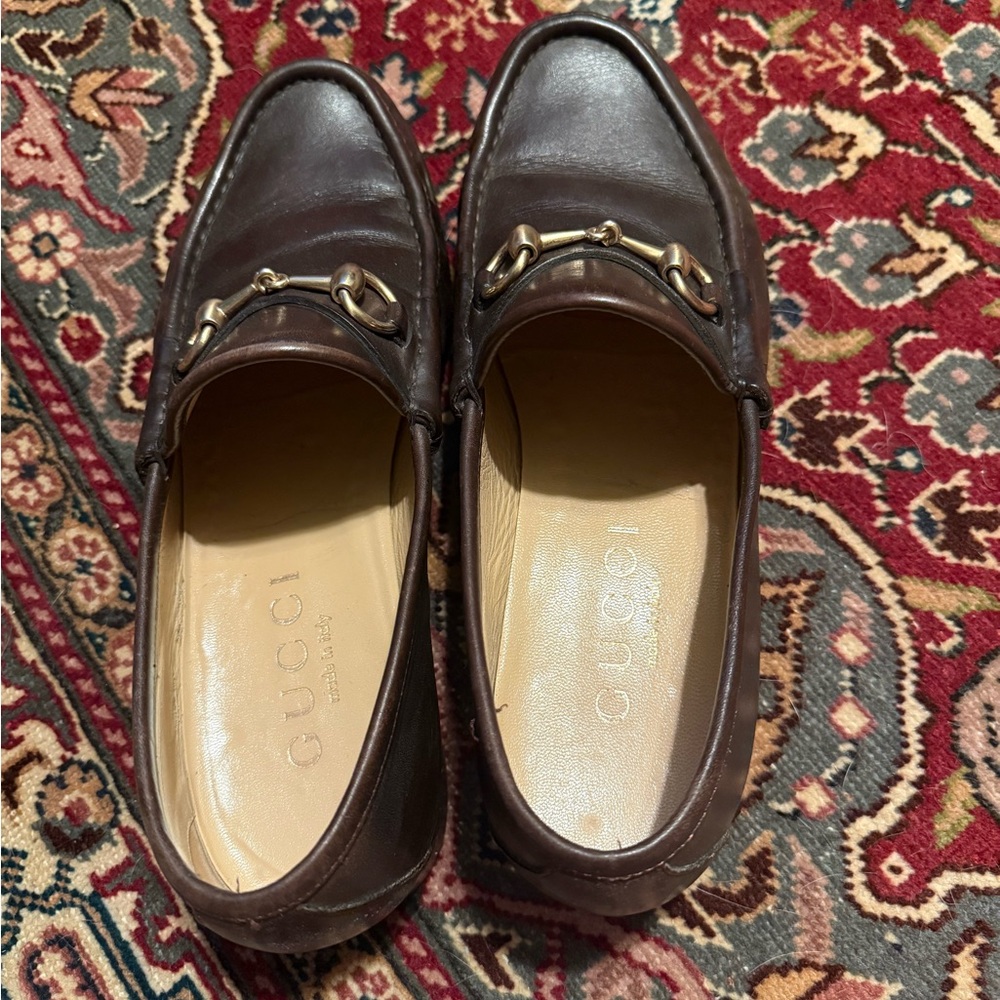 Gucci Men's Brown Leather Bit Loafers - Picture 2 of 4